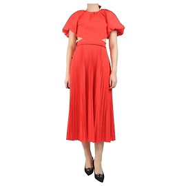 Rebecca Vallance Rotes plissiertes Kleid mit Gürtel - Größe UK 8 Rot