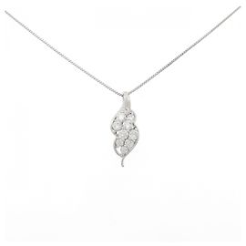 Autre Marque Diamant-Halskette PT900 PT850 Silber
