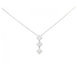 Autre Marque Diamant-Halskette Pt900 Pt850 Silber