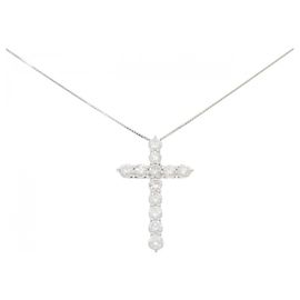 Autre Marque Collar de diamantes PT900 PT850 Plata