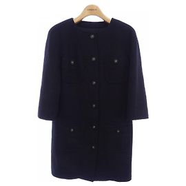 Cappotto in misto seta Chanel Blu Blu navy
