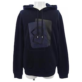 Hermès Moletom com capuz de algodão Hermes Azul Azul marinho