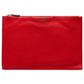 Givenchy Red Medium Antigona Leather Clutch Red
