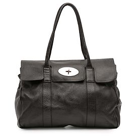 Bayswater Heritage in pelle di vitello nera Mulberry Nero