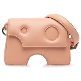 Off White Crossbody Burrow 22 em couro marrom Off-White Marrom Carne