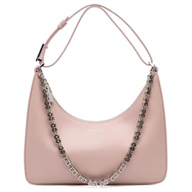 Bolsa pequena de couro rosa com recorte em lua Givenchy Rosa