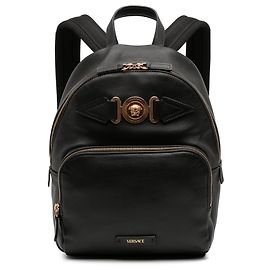 Versace Black Leather Medusa Biggie Backpack Black