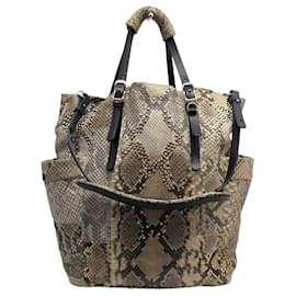 JIMMY CHOO BLARE HANDTASCHE AUS BEIGE PYTHONLEDER Beige