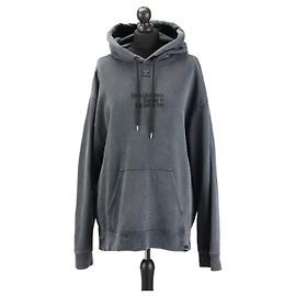 Moletom com capuz Courreges oversized de algodão cinza Cinza