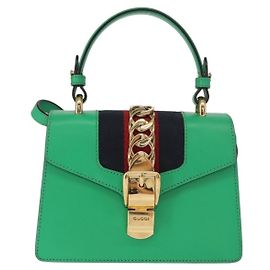 Borsa a mano Gucci Sylvie in pelle mini Verde