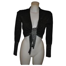 Liu.Jo Cardigan corto Liu Jo nero e argento da allacciare in vita S Nero Argento