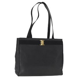Salvatore Ferragamo Vala tote Leather Black