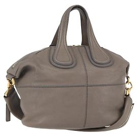 Borsa in pelle Givenchy Nightingale media Marrone