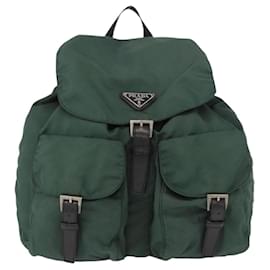 Prada Double Front Pocket Backpack Tessuto Medium Green