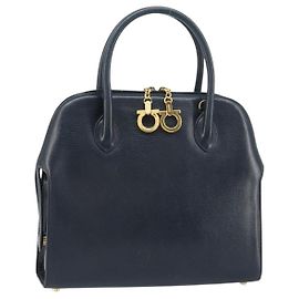 Borsa Gancini in pelle Salvatore Ferragamo Blu navy