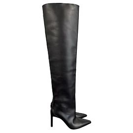 Courreges Courrèges Black Leather Stiletto Boots Black