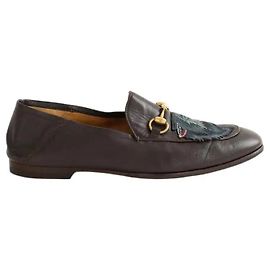 Gucci Mocassins de couro marrom Marrom