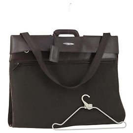 Salvatore Ferragamo Garment Cover Leather Brown Silver Auth bs32033 Brown Silvery