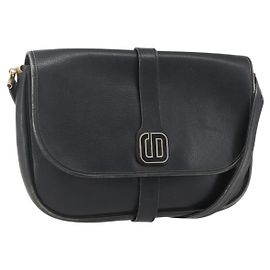 Christian Dior Shoulder Bag Leather Black Gold Auth 160300 Noir Doré