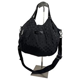 Vintage Yohji Yamamoto Y-Saccs Polka-Dot-Polyester-Handtasche Schwarz Schwarz