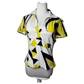 Top Vintage Emilio Pucci Blanco Amarillo Negro Amarillo