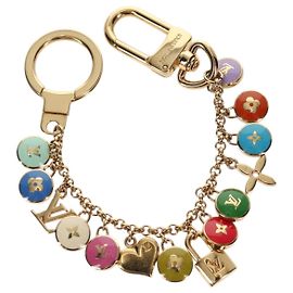 LOUIS VUITTON Porte Clés Chaine Pastille Porte-clés Métal M66005 Auth 128531M Doré
