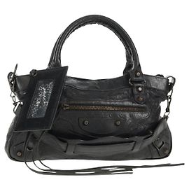 BALENCIAGA Le Premier Sac à Main Cuir 2en1 Noir 103208 Auth am9518V Noir