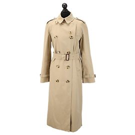 Gabardina Burberry Kensington beige de algodón Beige