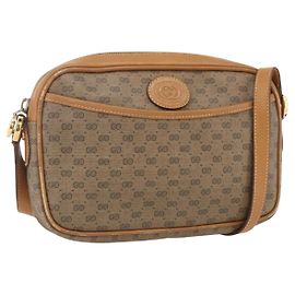 Gucci Borsa a Spalla Micro GG Supreme PVC Beige Oro 007 113 0095 Auth ka1300 Beige D'oro