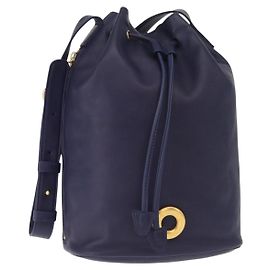 Céline Borsa a Spalla CELINE Circle in Pelle Blu Navy Oro Auth 159739 D'oro Blu navy