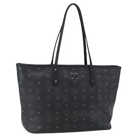 Borsa Tote MCM Logogram Vicetos PVC Nero Oro Auth am10225 Nero D'oro