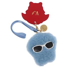 VERSACE Medusa Fluffy Shearling Charm Fur Blue Auth BA9260V Blue