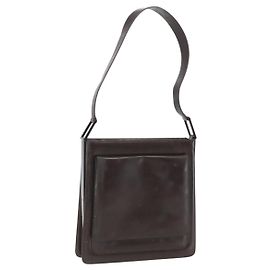 Gucci Bolsa de Ombro de Couro Marrom Auth 160297 Marrom