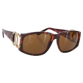 CHANEL Sunglasses plastic Brown CC Auth 159076 display picture 3