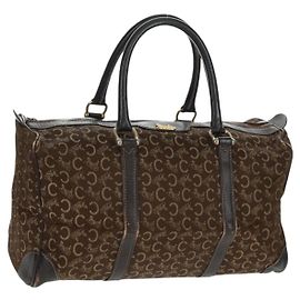 Céline Sac Boston Celine C Sulky en toile marron et or Auth bs31834 Marron Doré