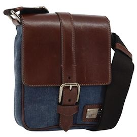 Dolce & Gabbana DOLCE&GABBANA Shoulder Bag Leather Canvas Blue Silver Auth bs31820 Silvery Blue