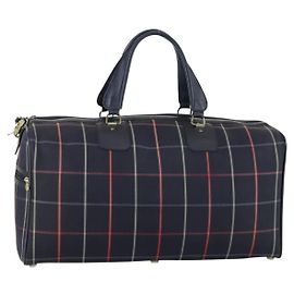 Autre Marque Borsa Boston in tela Nova Check Burberrys blu navy oro Auth 156890 D'oro Blu navy