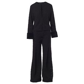 Autre Marque Conjunto de Lã e Renda Estrelada Preto