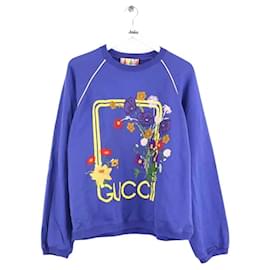 Gucci Blauer Baumwollpullover Blau