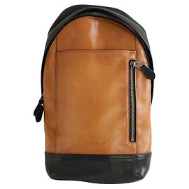 Pasta Coach de couro marrom Marrom