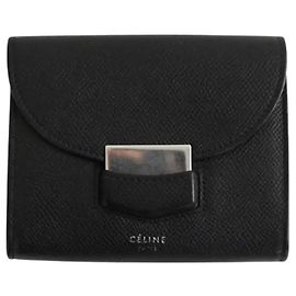 Céline Cartera de cuero negro Negro