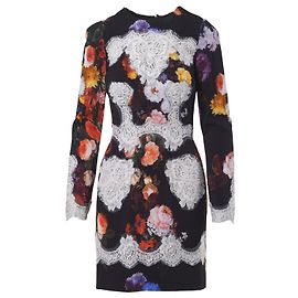 Dolce & Gabbana Kleid mit Blumenmuster und Spitzendetails Weiß