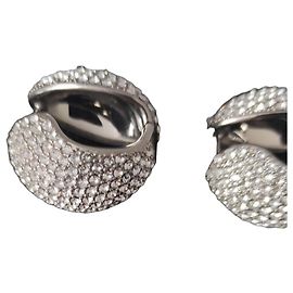 Brincos XL Coperni com logo e cristais prateados Prata