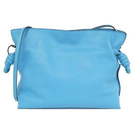 Bolsa Clutch Flamenco em Couro Loewe Azul