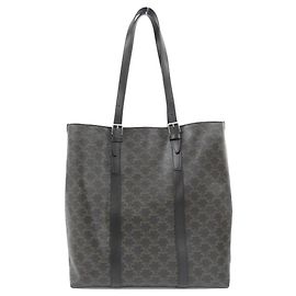 Céline Celine Cabas Triomphe Canvas Bag Black