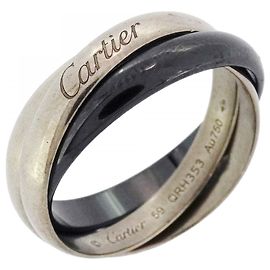 Cartier Trinity Ring in Black Ceramic and 18K White Gold Black
