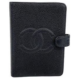 Chanel Black Grained Calfskin Notebook Cover Black