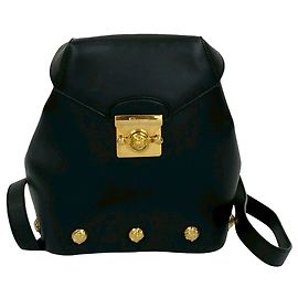 Salvatore Ferragamo Zaino in pelle di vitello nero Gancini Ferragamo Nero