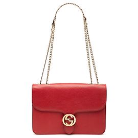Gucci Rosso Medio Dollar Pelle di Vitello Crossbody Interlocking G Rosso
