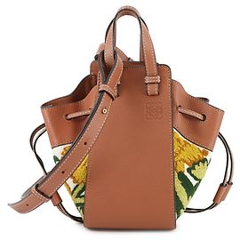 Loewe Hammock Floral Mini Drawstring Handbag Brown Multiple colors